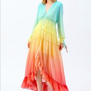 Vacay Paradise Gradient V-Neck Dress